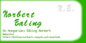 norbert baling business card
